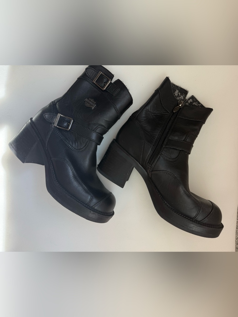 Harley Davidson Black Leather Women’s Riding Boots Size 6.5